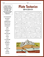 Plate Tectonics Word Search thumbnail