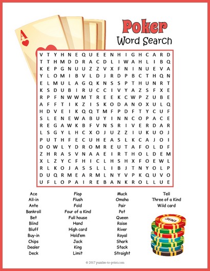 Poker Word Search