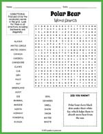 Polar Bear Word Search Thumbnail