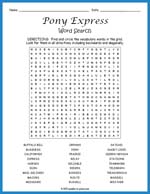 Pony Express Word Search Thumbnail