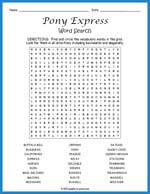 Pony Express Word Search Thumbnail