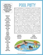 Pool Party Word Search thumbnail