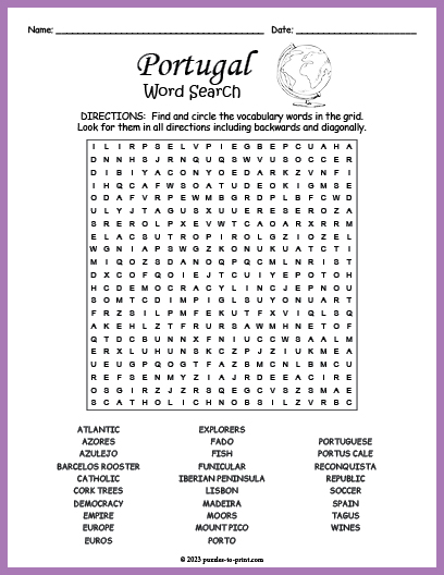 Portugal Word Search
