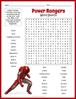 Power Rangers Word Search thumbnail