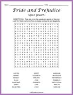 Pride and Prejudice Word Search Thumbnail