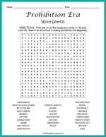 Prohibition Era Word Search Thumbnail