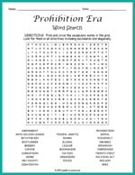 Prohibition Era Word Search Thumbnail