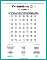 Prohibition Era Word Search thumbnail