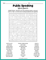 Public Speaking Word Search thumbnail