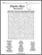 Puerto Rico Word Search Thumbnail