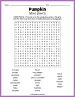 Pumpkin Word Search Thumbnail