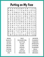 Putting on My Face Word Search thumbnail