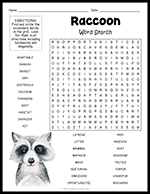 Raccoon Word Search thumbnail