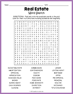 Real Estate Word Search thumbnail