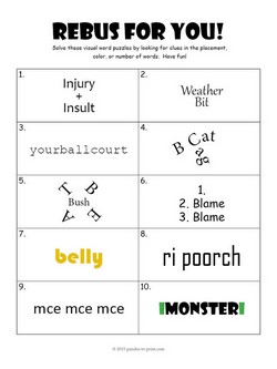 Rebus Worksheet 3