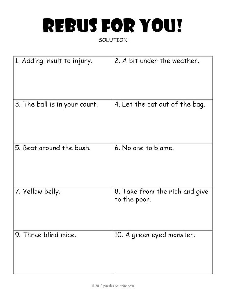 Rebus Worksheet 3