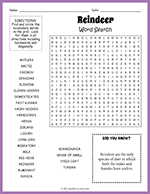 Reindeer Word Search thumbnail