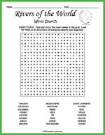 Rivers of the World Word Search Thumbnail