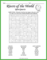 Rivers of the World Word Search thumbnail