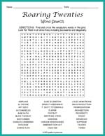 Roaring Twenties Word Search Thumbnail