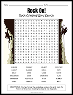 Rock Climbing Word Search thumbnail