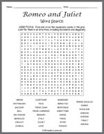 Romeo and Juliet Word Search Thumbnail