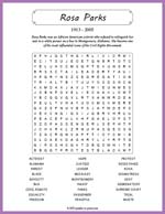 Rosa Parks Word Search Thumbnail