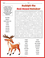 Rudolph the Red Nosed Reindeer Word Search thumbnail