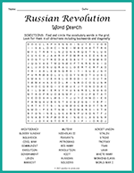 Russian Revolution Word Search thumbnail