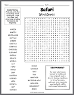 African Safari Word Search thumbnail