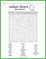 Sahara Desert Word Search thumbnail