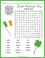 Saint Patricks Day Word Search thumbnail