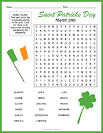 Saint Patrick's Day Word Search thumbnail