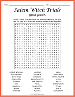 Salem Witch Trials Word Search thumbnail
