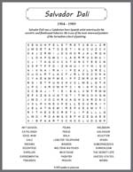 Salvador Dali Word Search Thumbnail