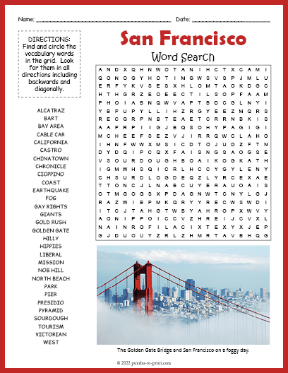 San Francisco Word Search