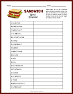 Sandwiches Word Scramble thumbnail