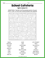 School Cafeteria Word Search thumbnail
