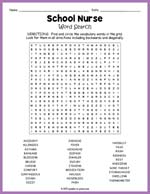 School Nurse Word Search Thumbnail