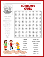 Schoolyard Games Word Search thumbnail