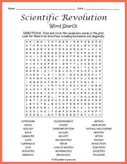 Scientific Revolution Word Search