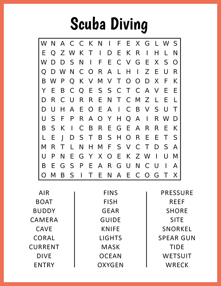 Scuba Diving Word Search
