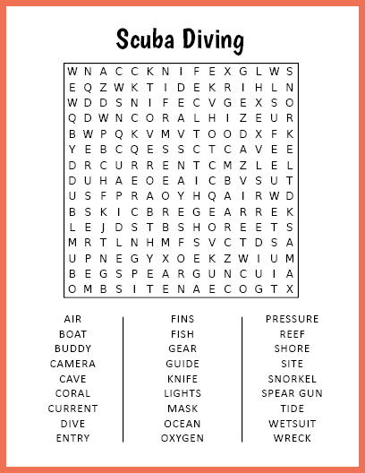 Scuba Diving Word Search