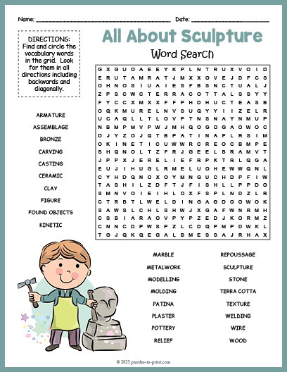Sculpture Word Search