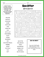Sea Otter Word Search thumbnail