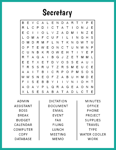 Secretary Word Search