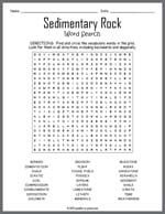 Sedimentary Rock Word Search Thumbnail