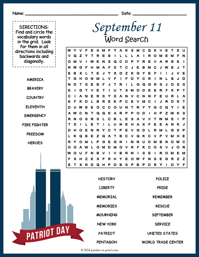 September 11 Word Search