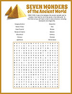 Seven Wonders of the Ancient World Word Search thumbnail