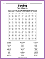 Sewing Word Search thumbnail